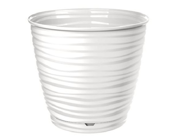 Горшок для цветов Saffron 2,6 л с поддоном (белый)